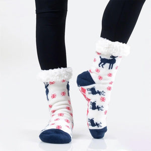 Christmas Print Sherpa Socks