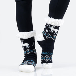 Christmas Print Sherpa Socks