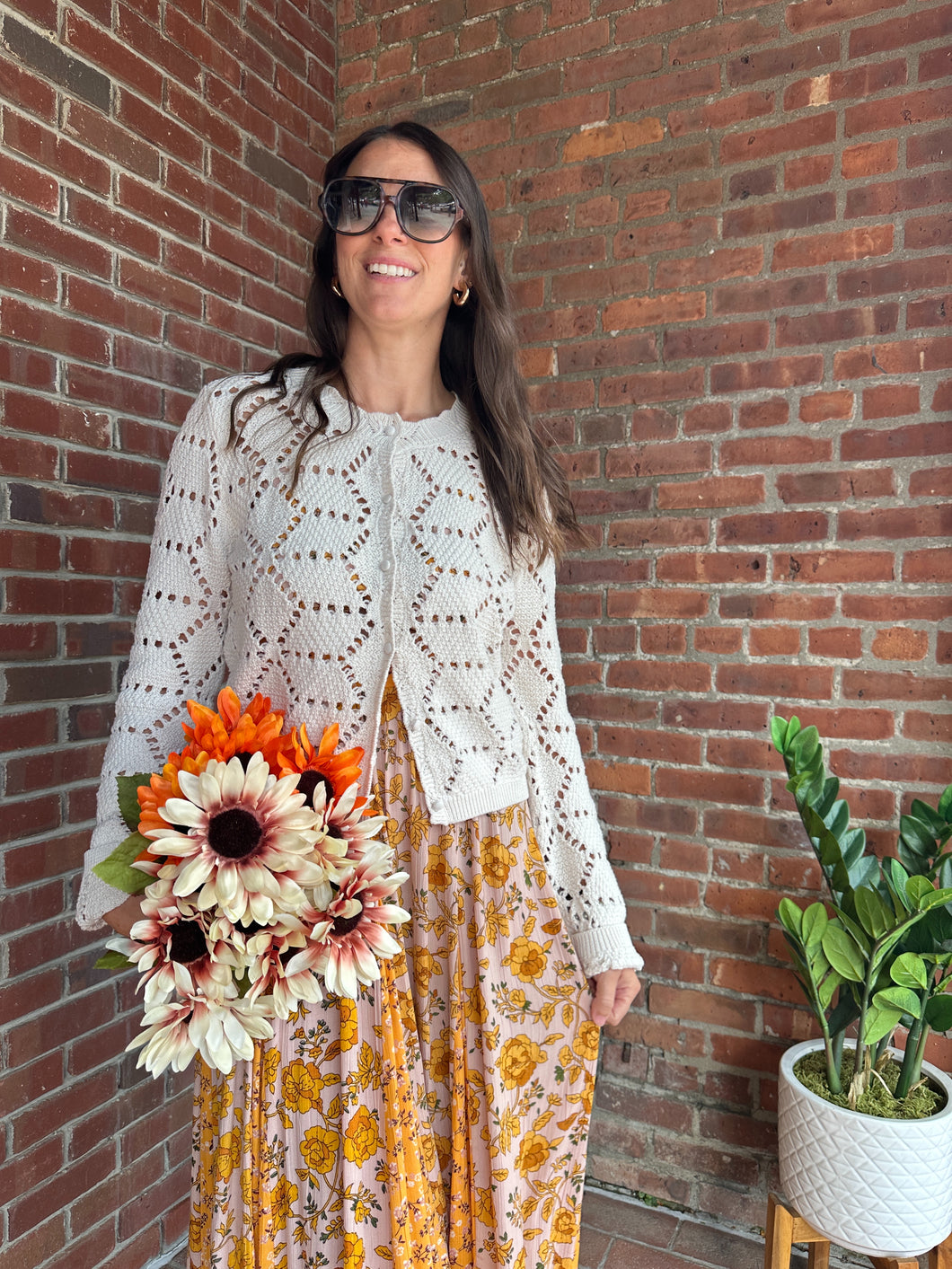 Rosalyn Sweater Cardigan | Crystal