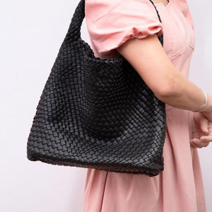 Manhattan Boho Black | Woven Tote Bag