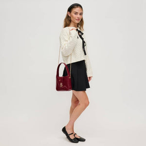 Paige Patent Purse: Burgundy Wine