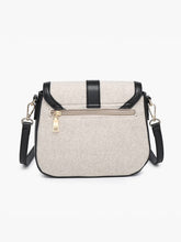 Load image into Gallery viewer, Vanna Woven Contrast Crossbody: Black
