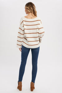 Tanya Striped Sweater | Ivory Coco