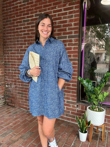 Brooke | Blue button up dress