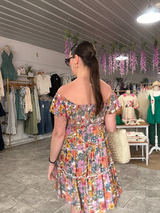 Olivia Flutter Sleeve Floral Mini Dress