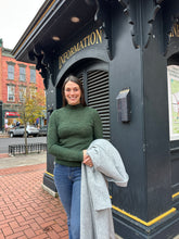 Load image into Gallery viewer, Lucia | Floral Jacquard Textured Mock Neck Sweater Top
