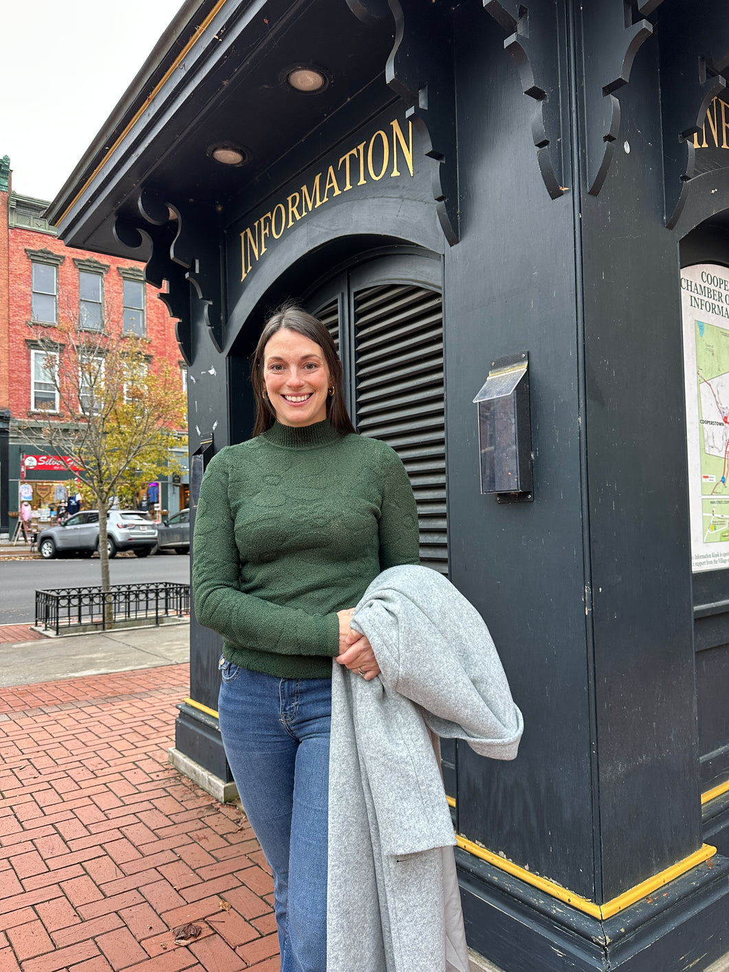 Lucia | Floral Jacquard Textured Mock Neck Sweater Top