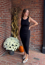 Load image into Gallery viewer, Black Asymmetrical Hem Tank Dress
