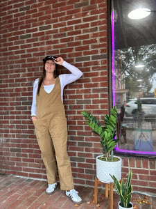 Katie Denim Overalls | Camel