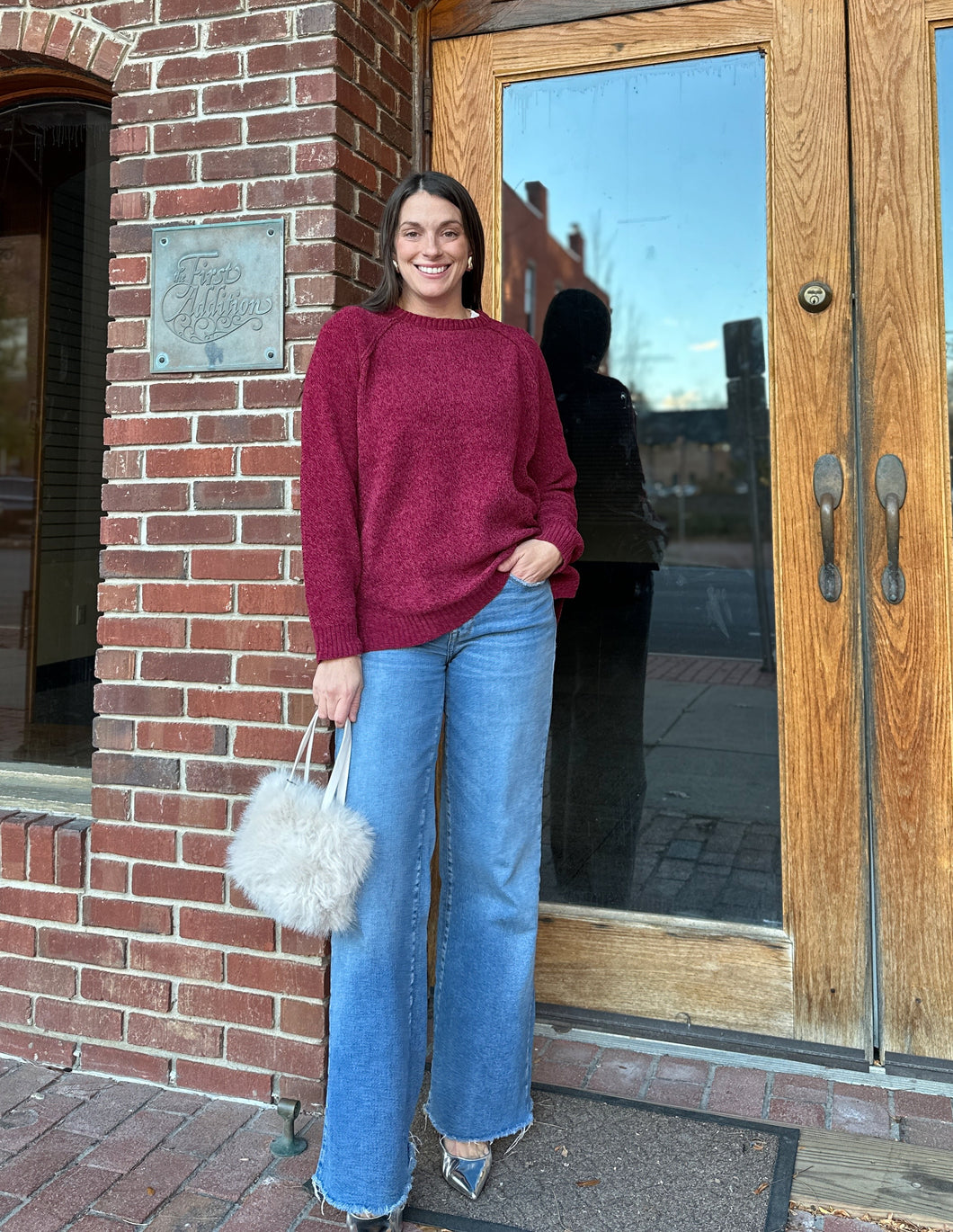 Chenille Sweater | Wine