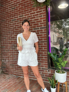 Kelly | White Eyelet SHORTS