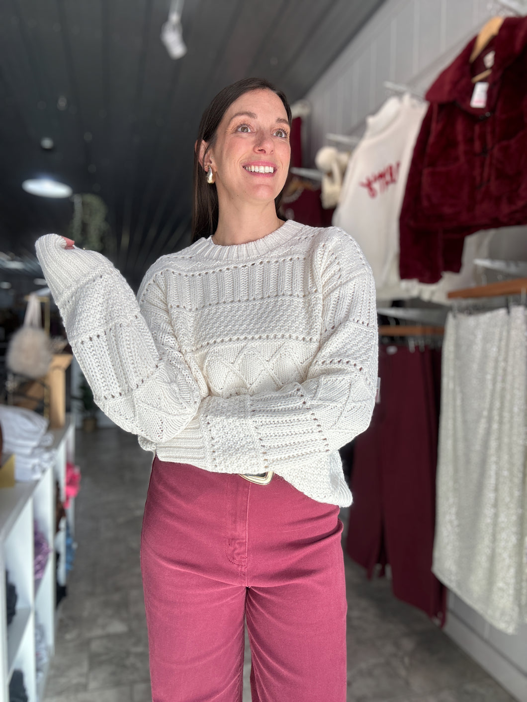 Cento Cable Sweater | Warm White