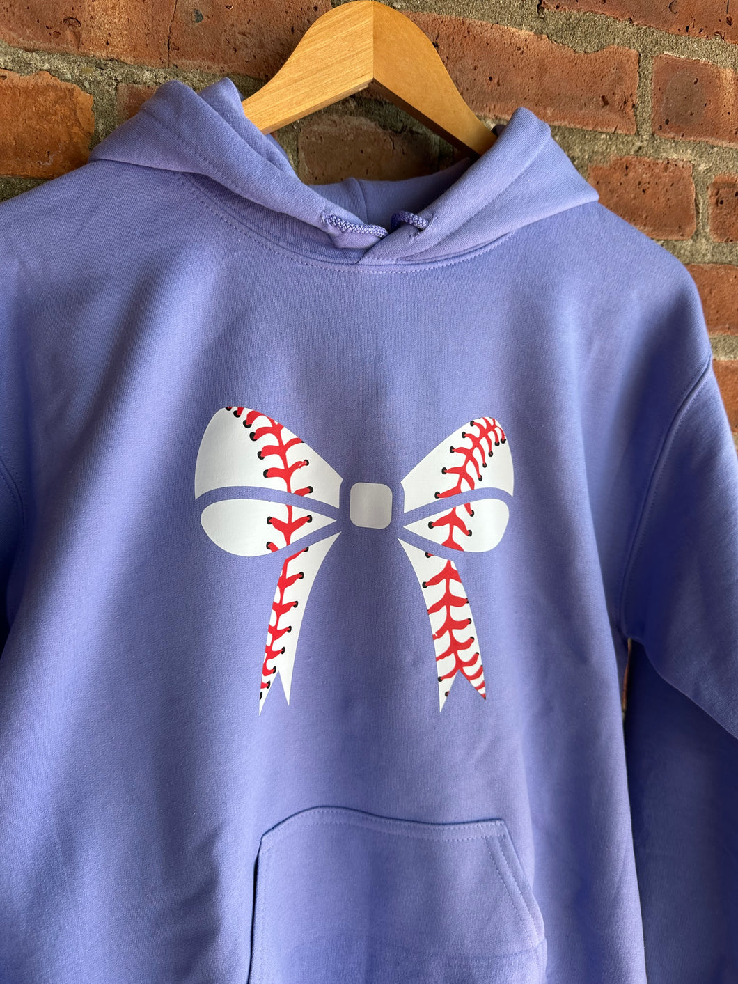 Preppy Cooperstown Bow | Violet Hoodie Sweatshirt