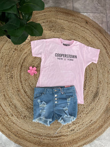 Cooperstown NY | Pink Youth Graphic Tee