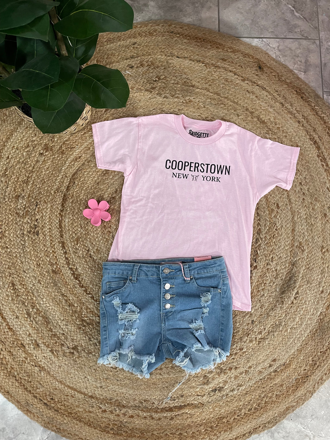 Cooperstown NY | Pink Youth Graphic Tee