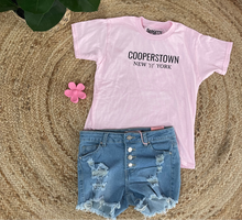 Load image into Gallery viewer, Cooperstown NY | Pink Youth Graphic Tee
