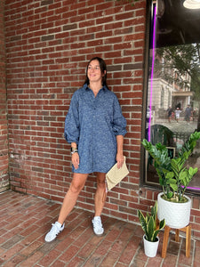 Brooke | Blue button up dress