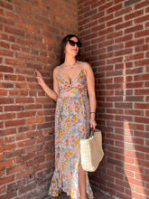 Load image into Gallery viewer, V NECK TWIST FRONT CUT OUT DOUBLE SLIT MAXI DRESS
