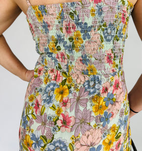 V NECK TWIST FRONT CUT OUT DOUBLE SLIT MAXI DRESS