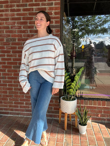 Tanya Striped Sweater | Ivory Coco