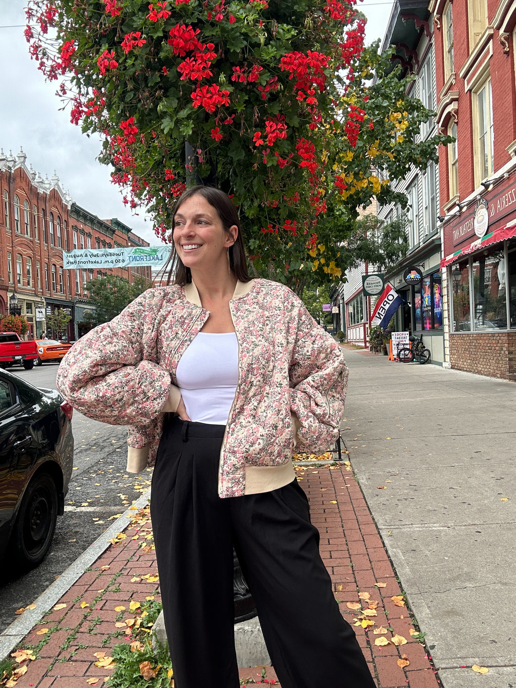 Fabiloa | Floral Bomber Jacket | Ash Rose Pink