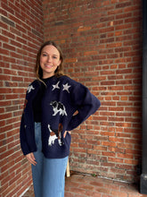 Load image into Gallery viewer, Dog Knit Sweater Cardigan | Navy
