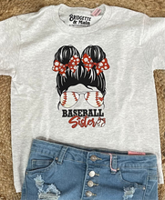 Load image into Gallery viewer, Baseball Sister | Grey Youth Graphic Tee
