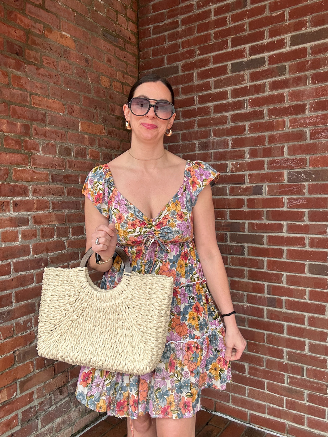 Olivia Flutter Sleeve Floral Mini Dress