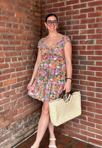 Olivia Flutter Sleeve Floral Mini Dress