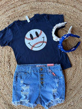 Load image into Gallery viewer, Toddler Happy Baseball | Blue Graphic Tee
