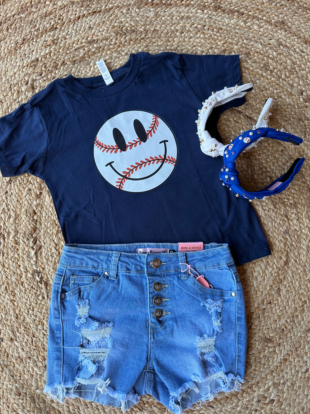 Toddler Happy Baseball | Blue Graphic Tee
