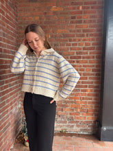 Load image into Gallery viewer, Chunky Blue Striped Cardigan
