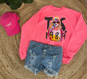 TS 1989 Youth | Hot Pink Graphic Sweatshirt