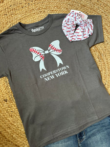 White Bow | Grey Youth Graphic Tee