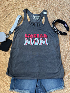 Baseball Mom | Grey Graphic Tank