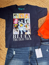 Load image into Gallery viewer, Bluey Era Tour | Youth Dark Blue Graphic Tee
