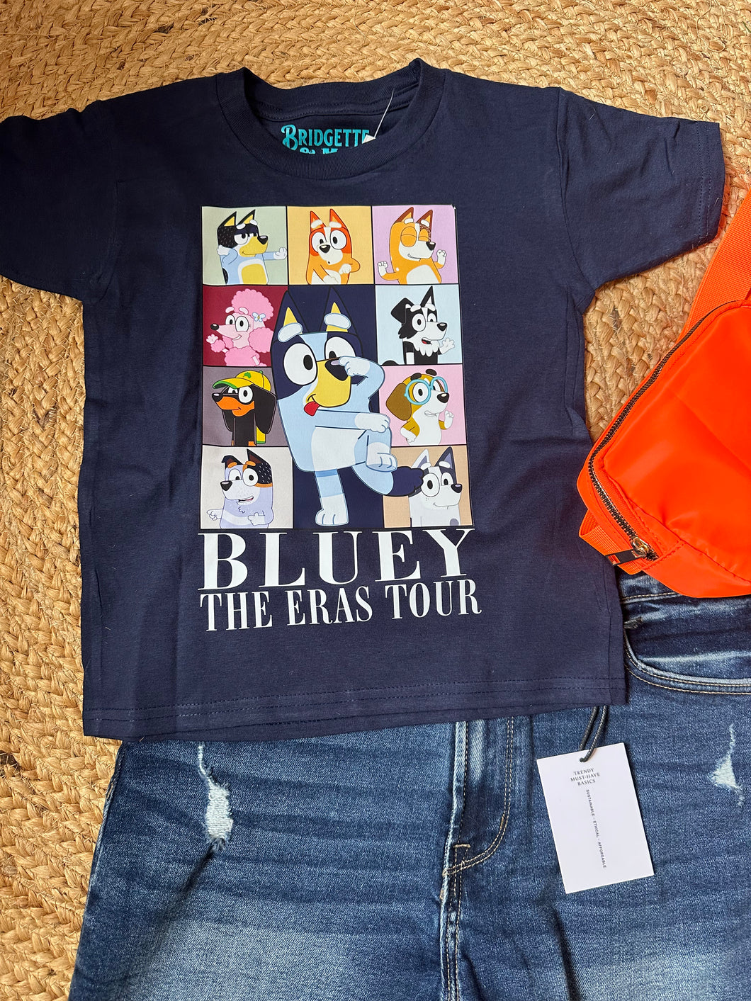 Bluey Era Tour | Youth Dark Blue Graphic Tee