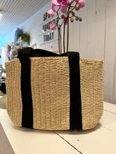 Load image into Gallery viewer, Straw Bag with black handles | Tote Bag
