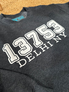 13753 Delhi  NY | Zip Code Crewneck Sweatshirt