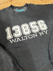 13856 Walton NY | Zip Code Crewneck Sweatshirt