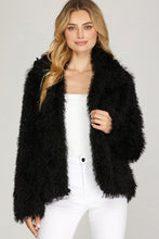 Load image into Gallery viewer, Faux Fur Jacket with Pockets | Black
