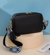 Load image into Gallery viewer, Guitar Strap Leather Crossbody Purse With Tassel Details
