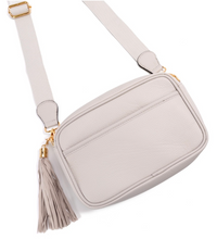 Load image into Gallery viewer, Leather Handbag With Matching Strap and Tassel Keychain
