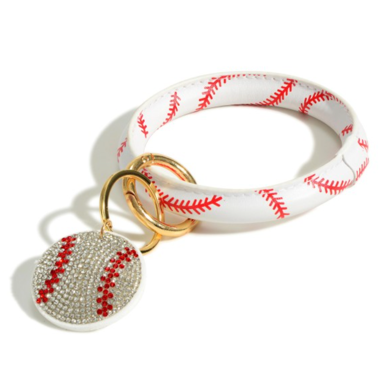 Baseball Key Ring Wristlet