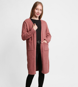Blush | ComfyLuxe Solid Long Cardigan With Front Pockets