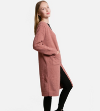 Load image into Gallery viewer, Blush | ComfyLuxe Solid Long Cardigan With Front Pockets
