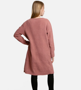 Blush | ComfyLuxe Solid Long Cardigan With Front Pockets