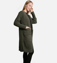 Load image into Gallery viewer, Olive | ComfyLuxe Solid Long Cardigan With Front Pockets
