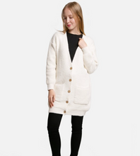 Load image into Gallery viewer, Ivory | ComfyLuxe V-Neck Cardigan With Pocket And Button Closure
