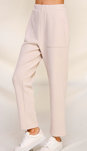 Jacquard Pull on Pants | Taupe